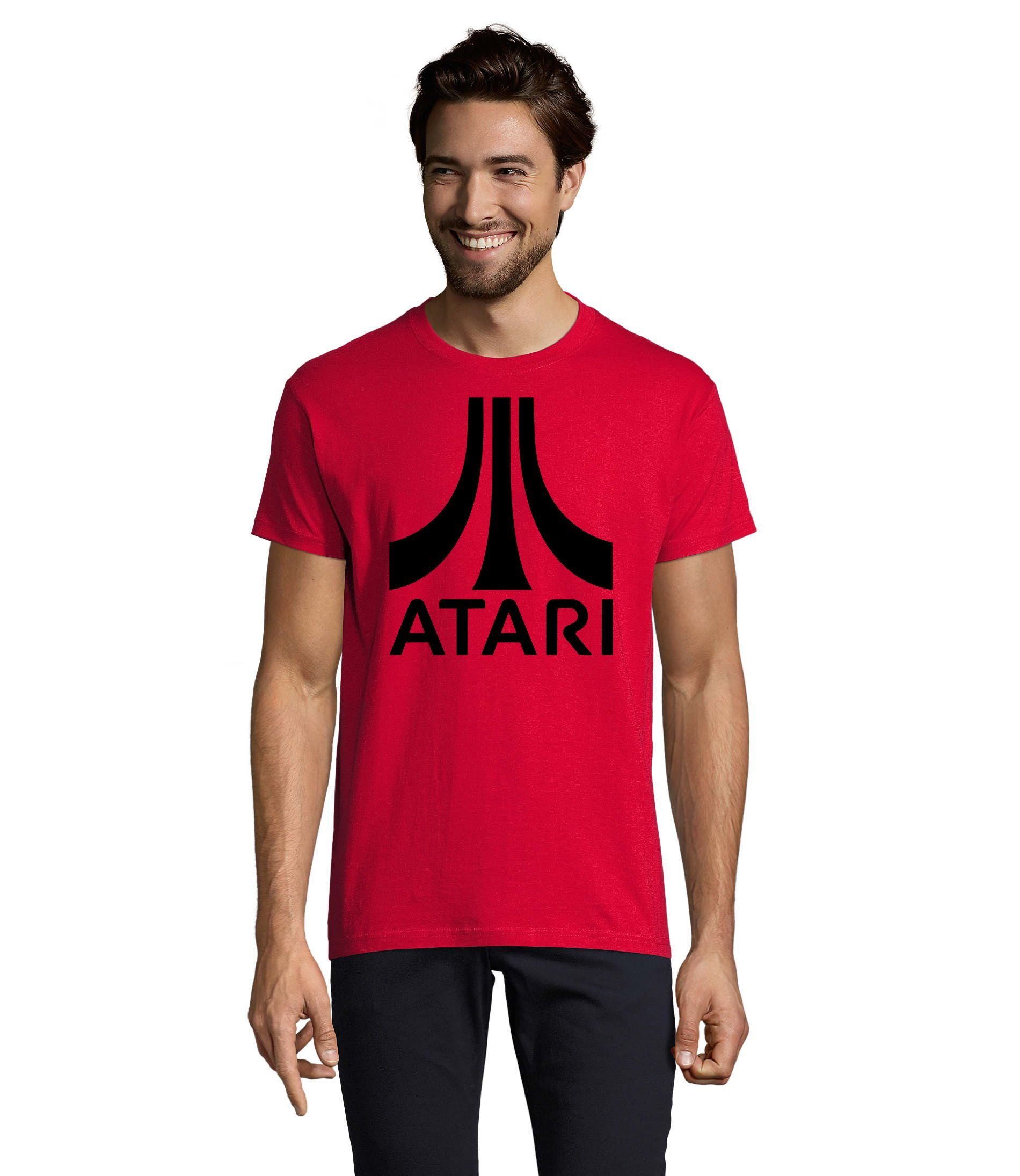 Blondie & Nintendo Konsole Atari Rot Brownie Gamer T-Shirt Herren Spiele Gaming