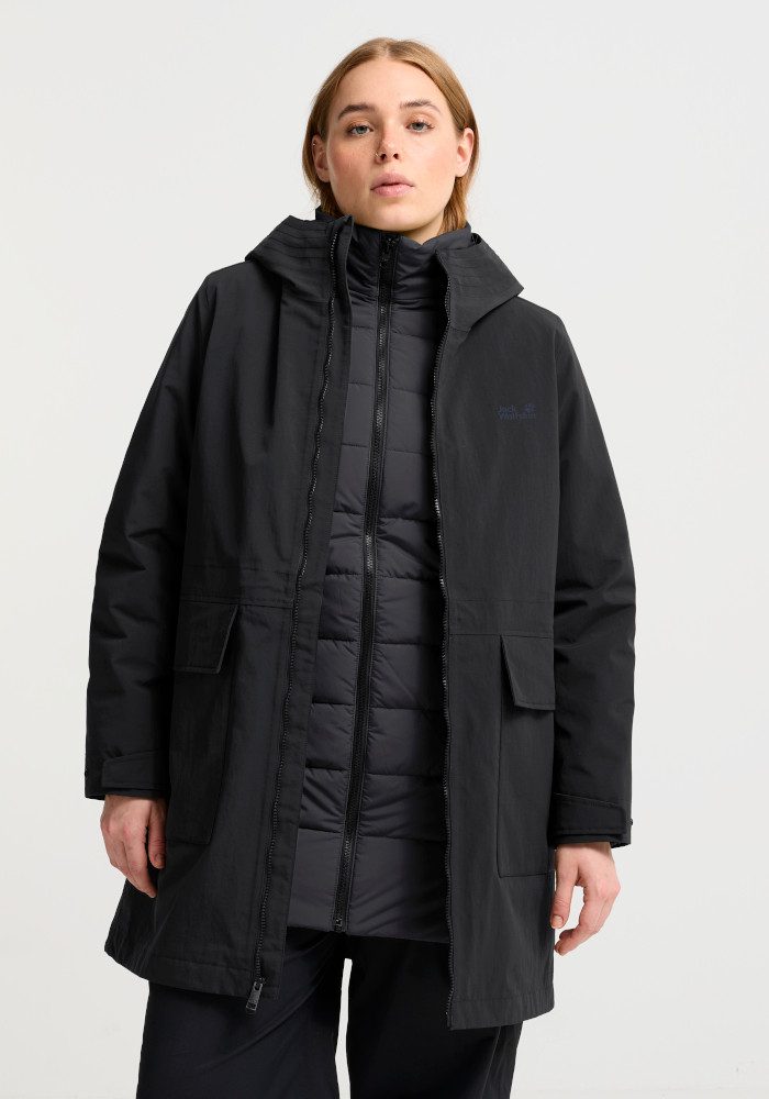 Jack Wolfskin Wintermantel 3IN1 NABUR COAT W Winterjacke für Kinder, wasserdicht, warm