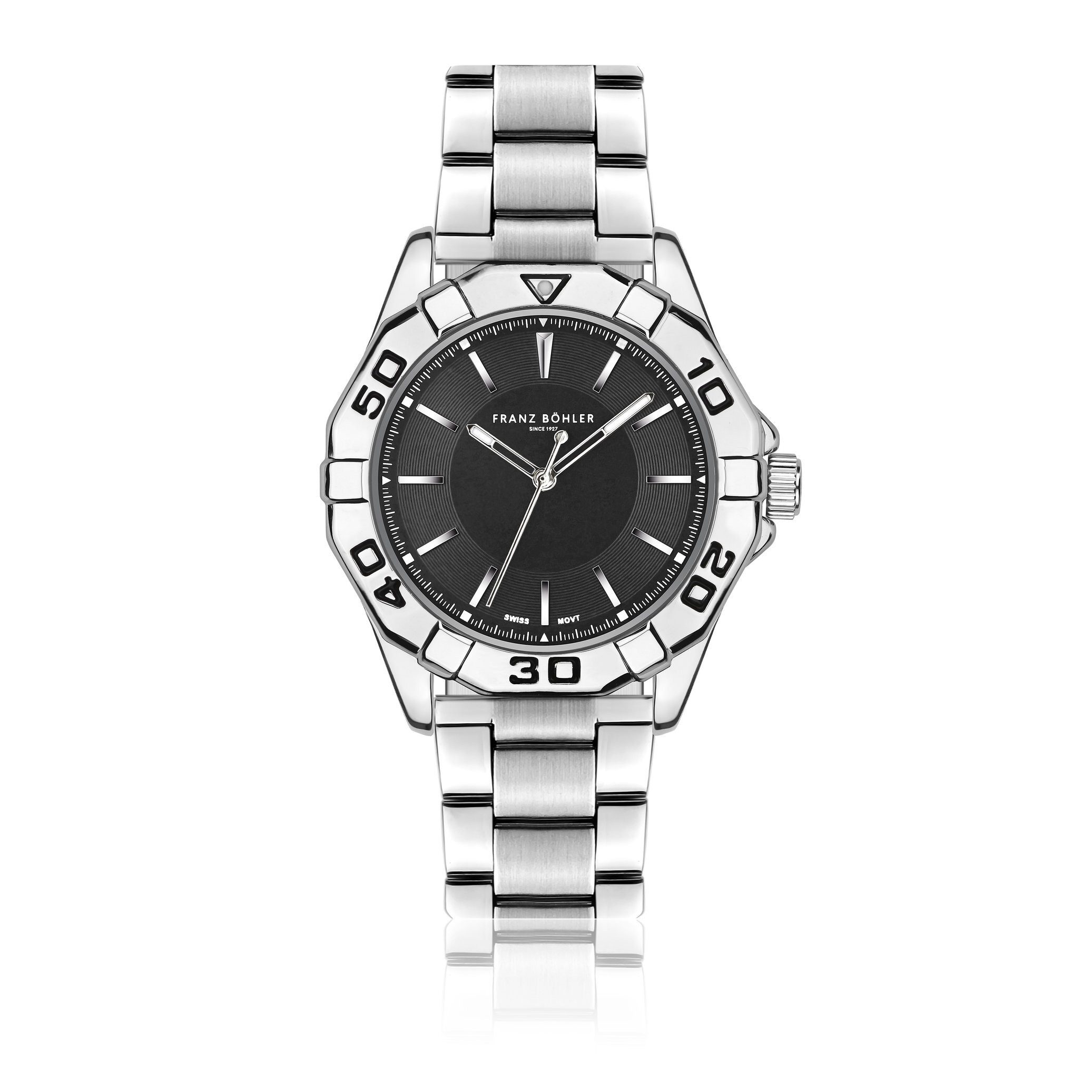 FRANZ BÖHLER Quarzuhr BB2-B090S Totensee Silver Link