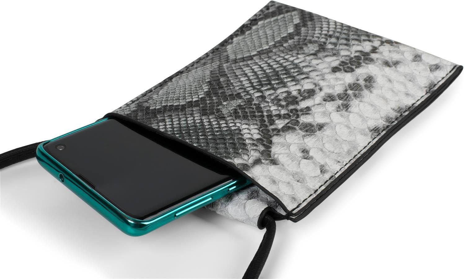 styleBREAKER Smartphonetasche (1-tlg), Optik Schwarz-Weiß Umhängetasche Schlangen Handy