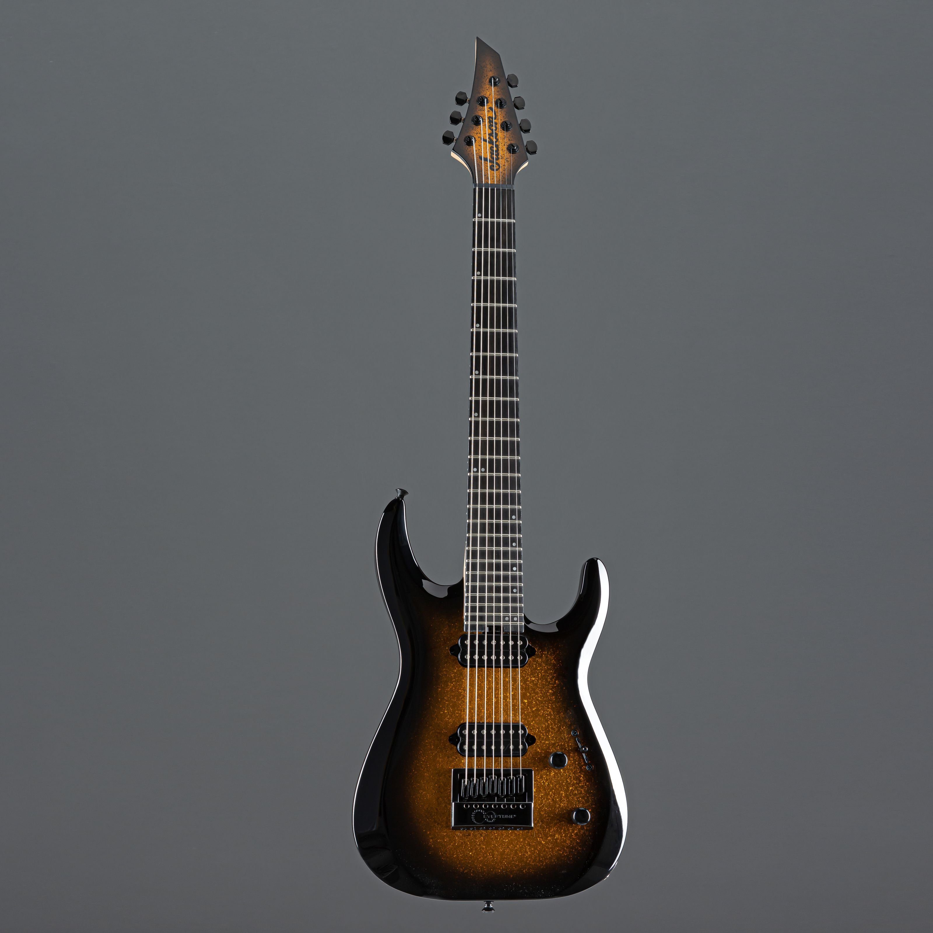 Jackson E-Gitarre, E-Gitarren, Andere Modelle, Pro Plus Dinky MDK Evertune 7 Gold Sparkle - E-Gitarre