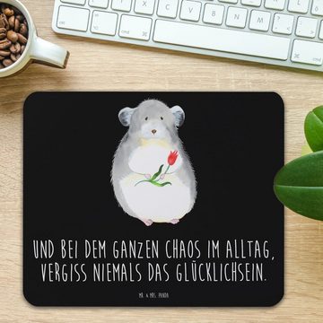 Mr. & Mrs. Panda Mauspad Chinchilla Blume - Schwarz - Geschenk, Büro, traurig sein, Glücklichs (1-St), Made in Germany