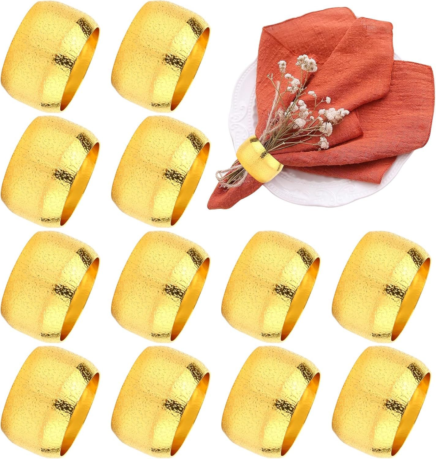 Coonoor Serviettenring 12 Stück Serviettenringe Vintage Elegante Servietten Schnallen, (12-tlg), für Thanksgiving, Hochzeit, Weihnachten, Sammeln, Esstischdekoration