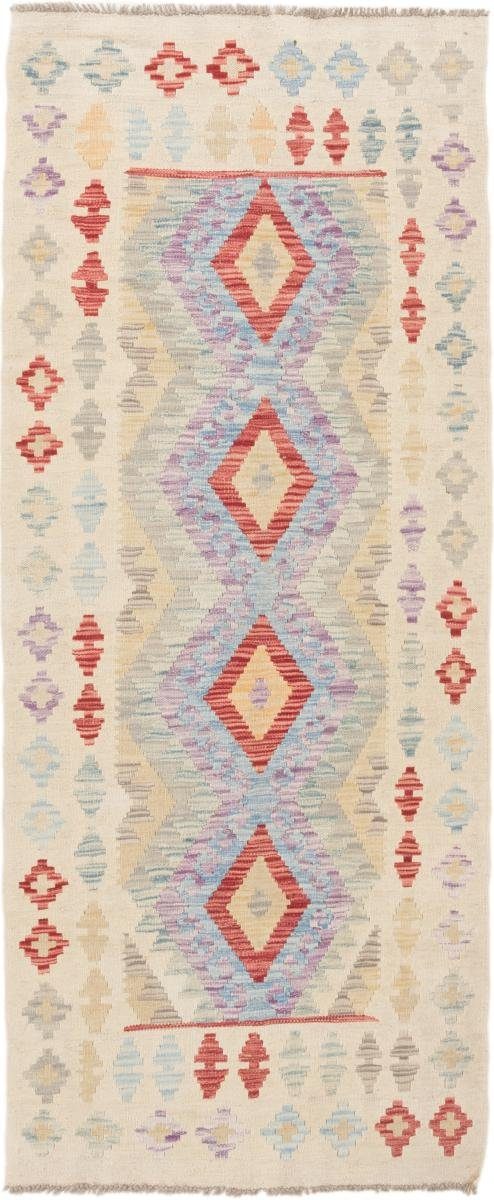 Orientteppich Kelim Afghan 82x199 Handgewebter Orientteppich Läufer, Nain Trading, rechteckig, Höhe: 3 mm