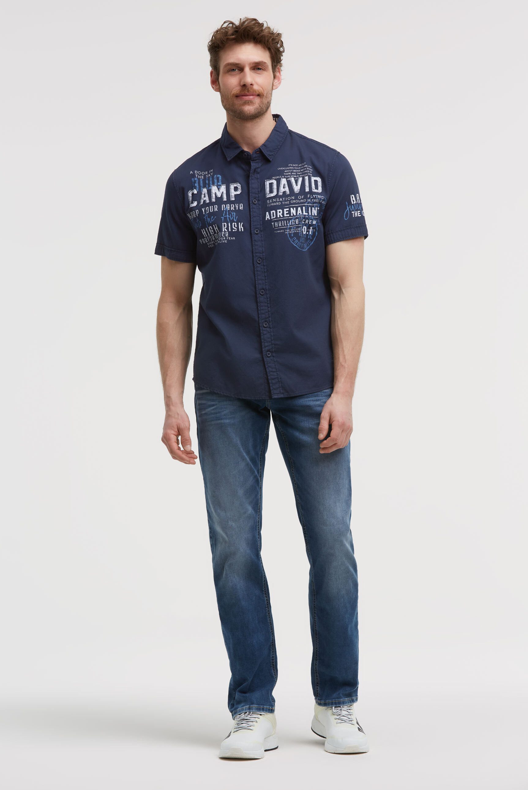 CAMP DAVID Kurzarmhemd mit Kentkragen