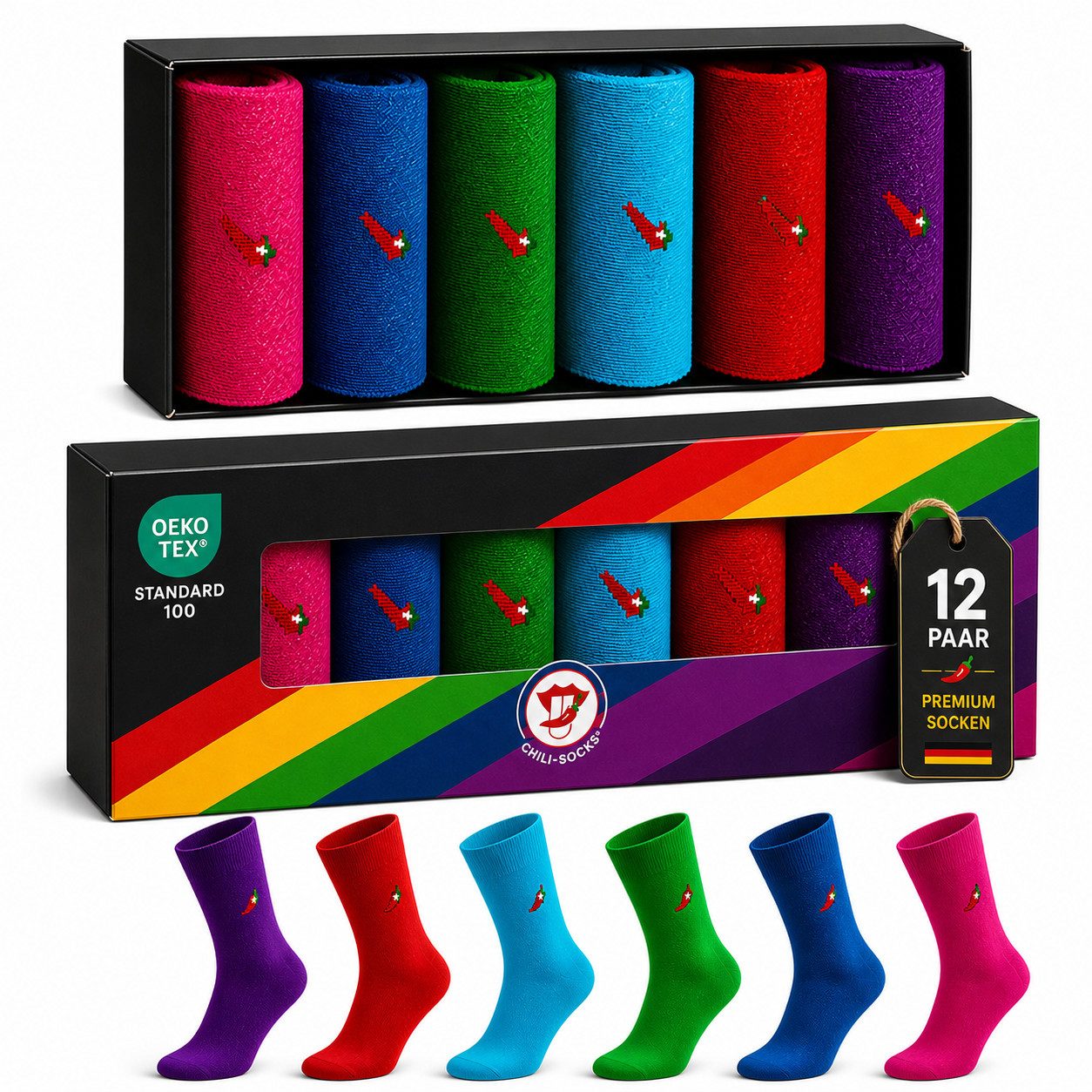 Freizeitsocken LIMITED EDITION Rainbow Bunte Socken - Eyecatcher Farben aus Baumwolle