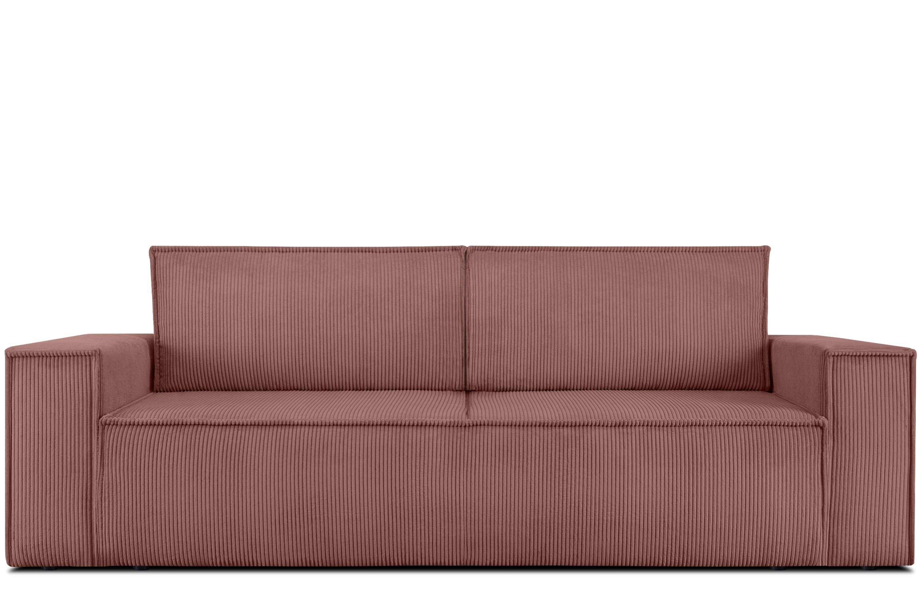 KONSIMO® 3-Sitzer NAPI Sofa mit Schlaffunktion & massivem Gestell, hergestellt in der EU, Couch für Dauerschläfer, mit Wellenunterfederung, Großer Bettkasten