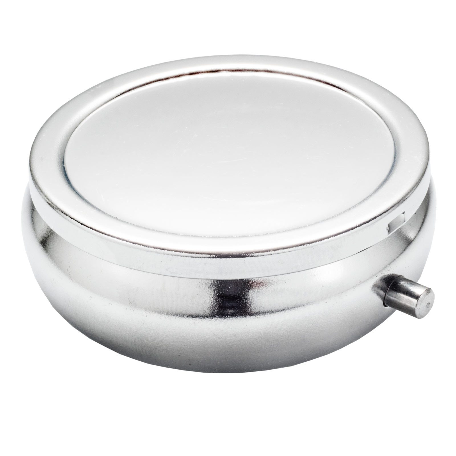 Paletti Pillendose Pillenbox Organisator klein rund aus Metall – Silber Pillendose (1 St)