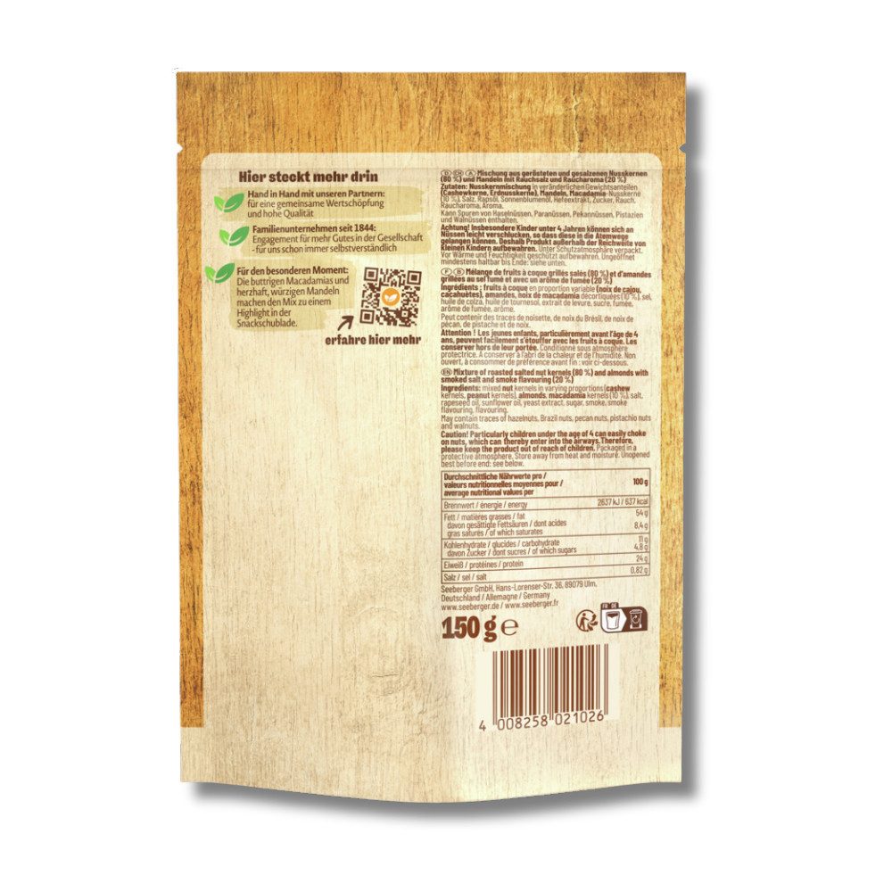 Seeberger Snacks Nüsse Seeberger Edel-Nuss-Mix Multipack – 6 × 150 g, Snack Vielfalt – Bild 5 von 5