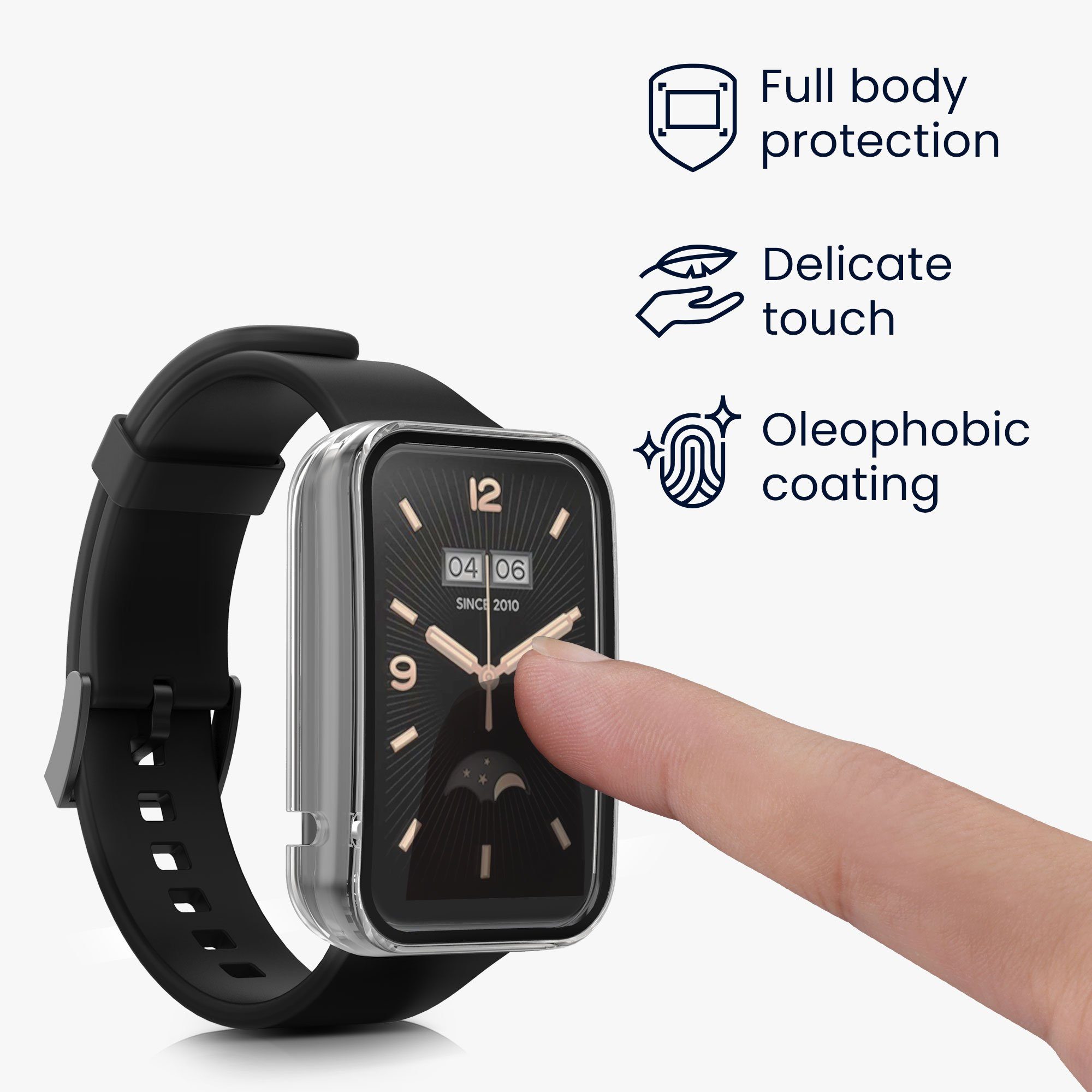 kwmobile Displayschutzfolie 2x Glas Hülle für Xiaomi Mi Band 7 Pro, 2 Stück, Schutzhülle Fullbody Fitnesstracker Case Set aus Glas
