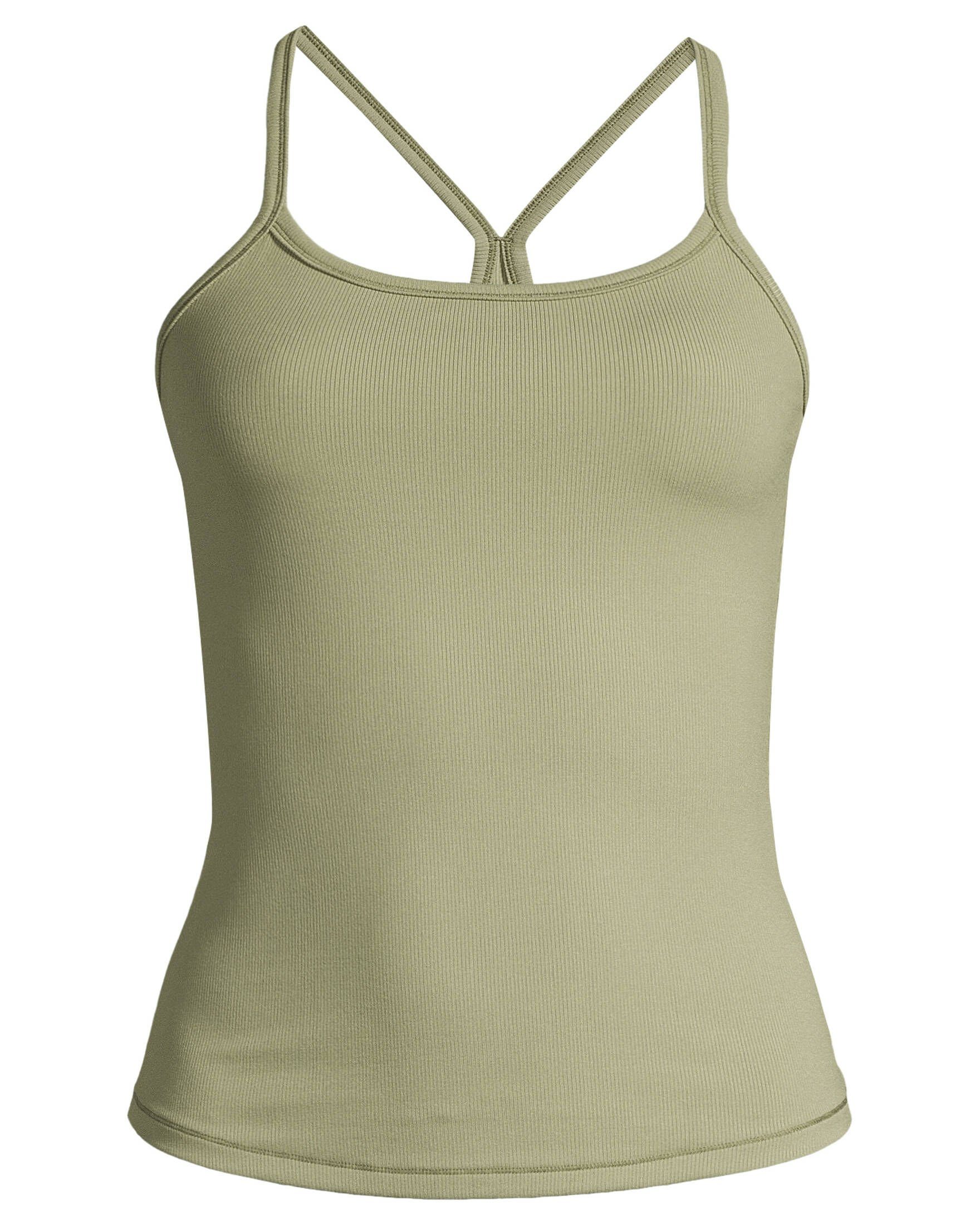 Damen (1-tlg) Tanktop RIB STRAP olive Trainingsshirt (403) TANK Casall