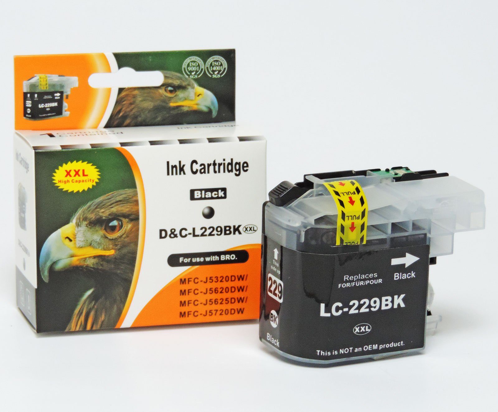 Brother LC-229 XXL XXL, D&C LC-225 Multipack (Schwarz, 4-Farben Tintenpatrone Kompatibel