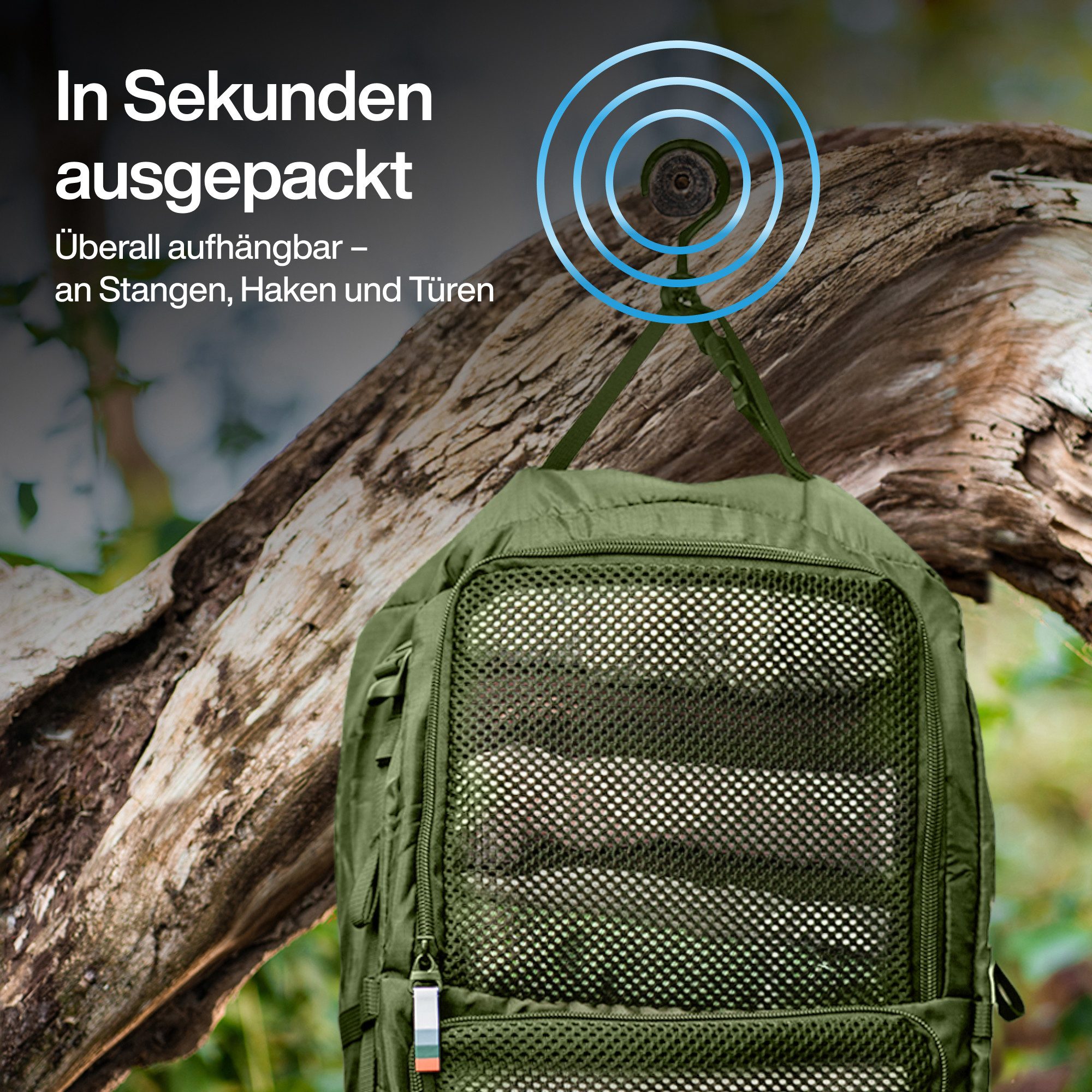 TRAVEL DUDE Kofferorganizer Hängende Packwürfel, Packwürfel, Packtaschen, Packing Cubes (keine, keine), aus recycelten Plastikflaschen