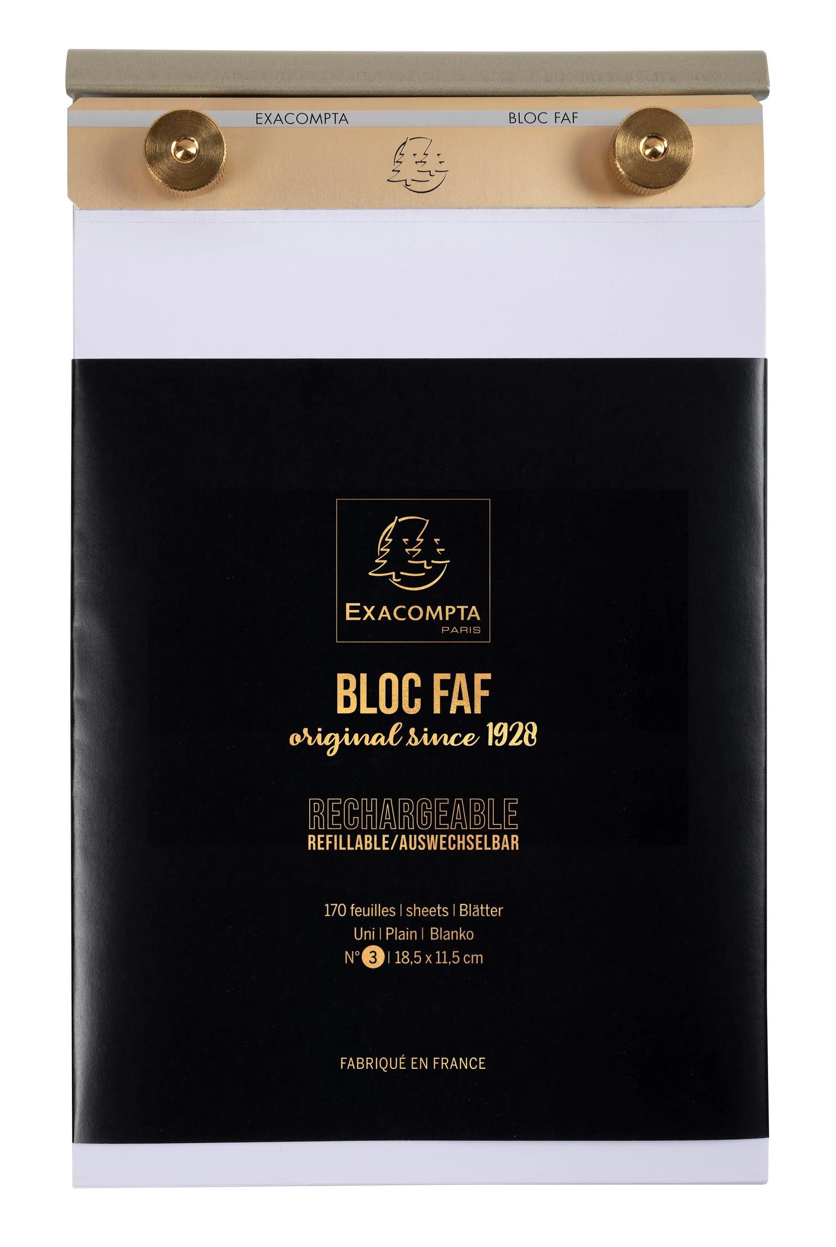 EXACOMPTA Notizheft Block FAF mit Einlage blanko, 18,5x11,5cm - 12113E, FAF Block
