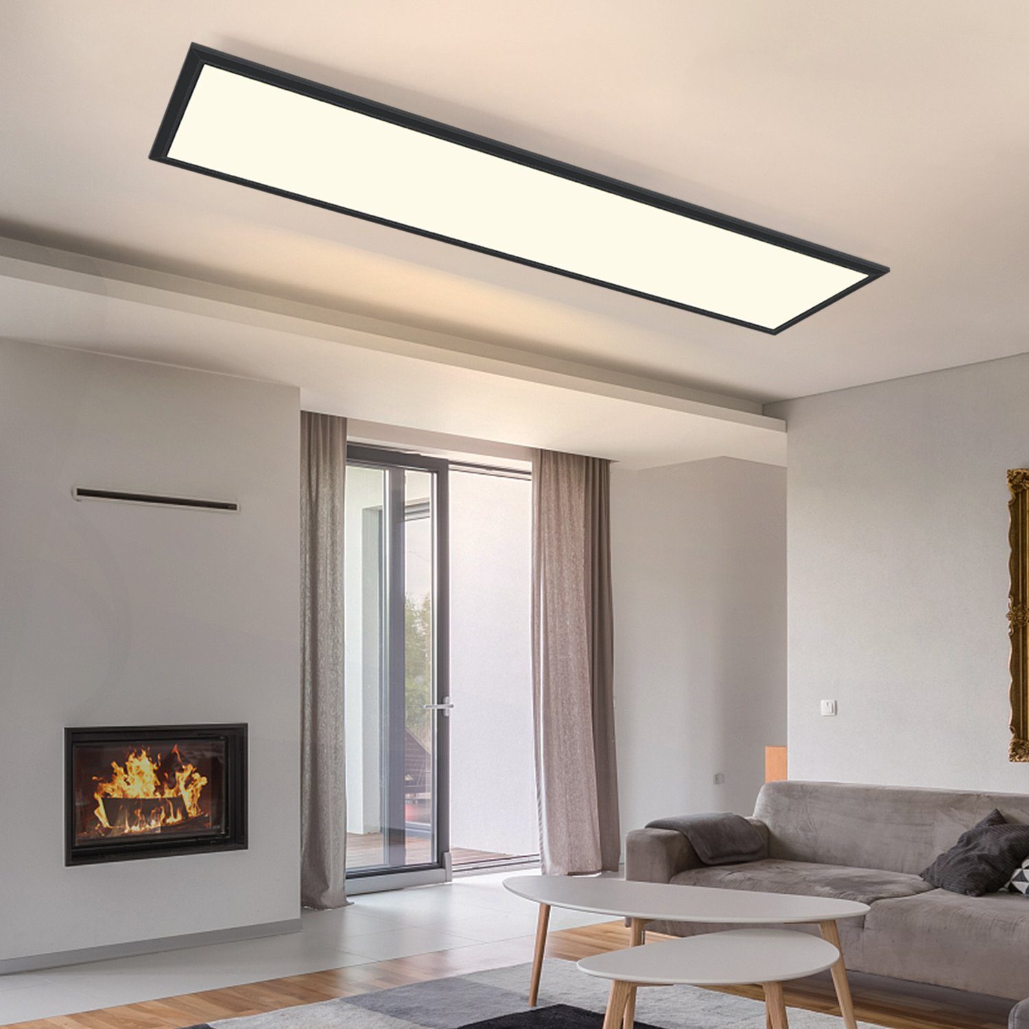 Nettlife LED Panel Deckenleuchte Schwarz Dimmbar günstig online kaufen