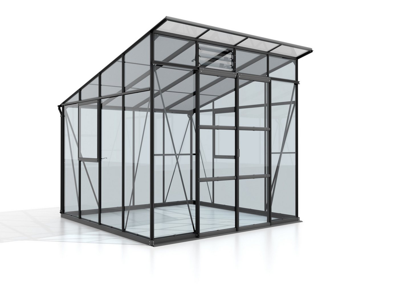 Thumbnail - Vitavia Gewächshaus Playa 7600 ESG/HKP schwarz 1 Lamellenwandfenster für Belüftung