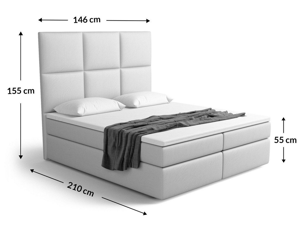Sofa Dreams Boxspringbett Gavia (6 Teile), Bettkasten, Kunstleder, modernes Design, Bettkasten