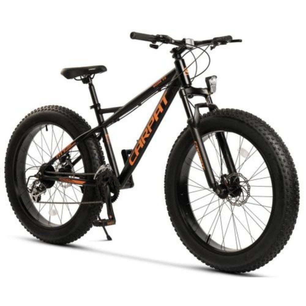 SIKAINI Mountainbike 26 Zoll x 4.0 Zoll Fettreifen Mountainbike, (80mm Federgabel, 160mm Scheibenbremsen), Hi-Ten 6061 Aluminium Hardtail, Shimano 2x8 Gangschaltung