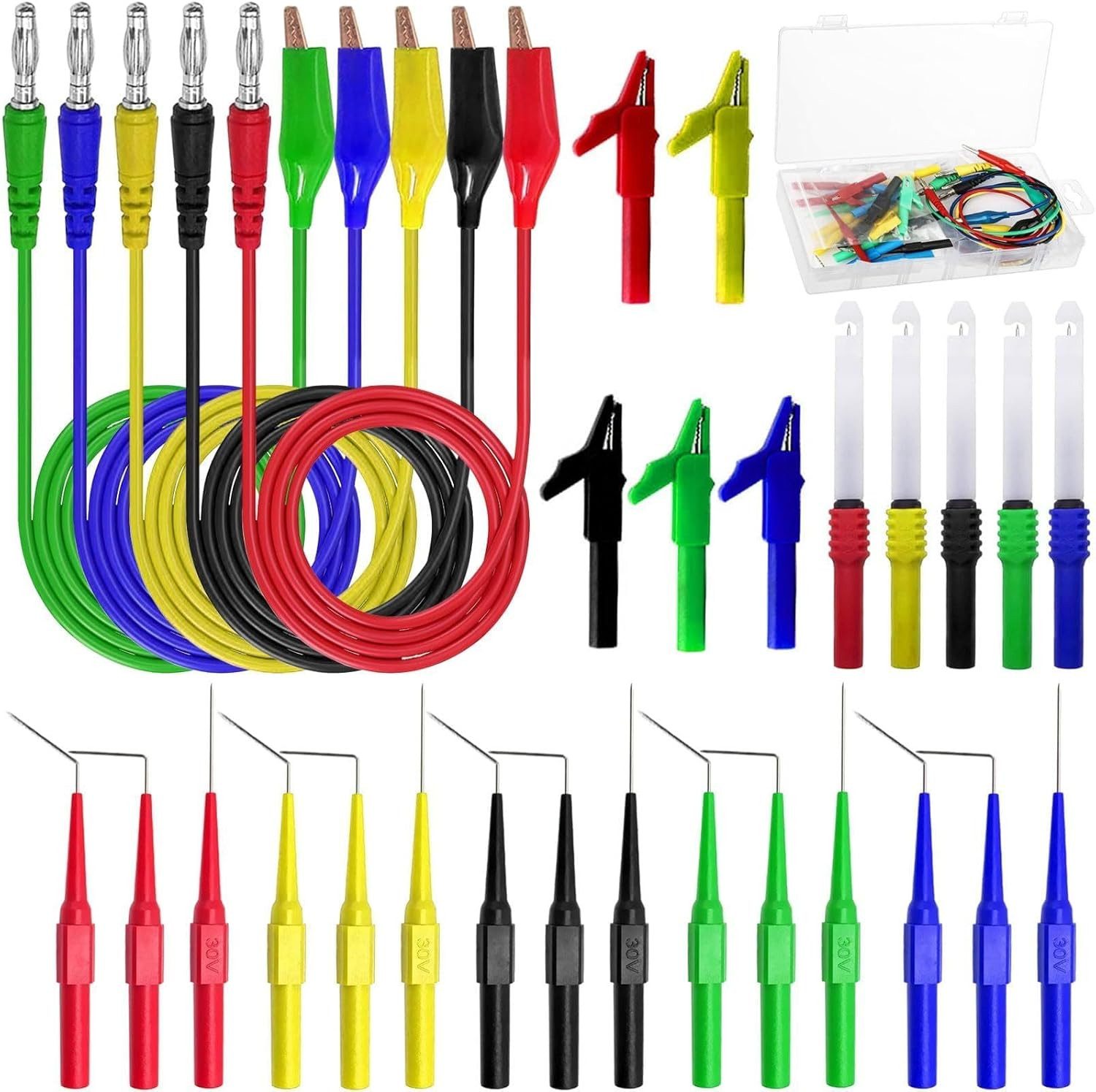 FELIXLEO Klinkenstecker 30 Stück Multimeter Messleitungen Kit, 4mm Bananenstecker Kabel, (1-St)