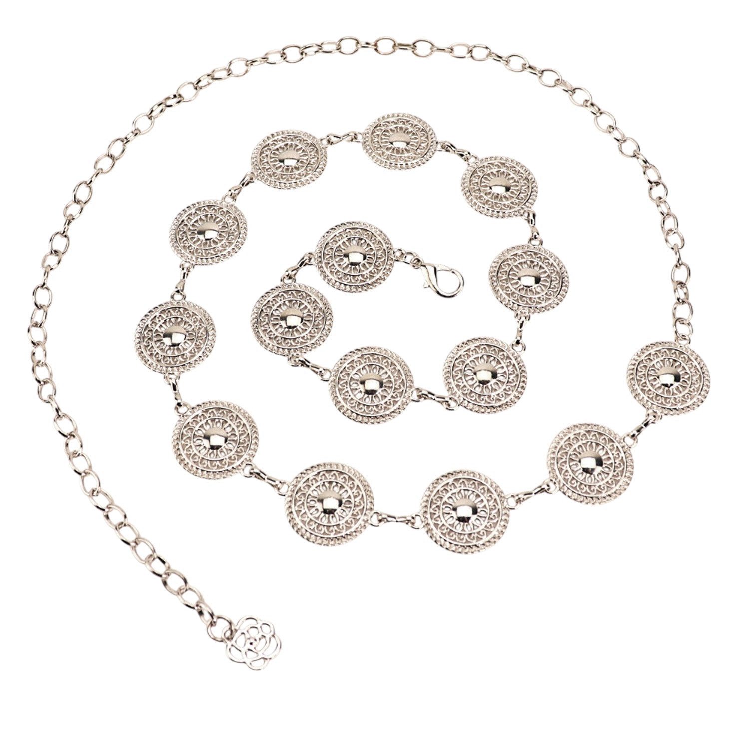 KARMA Hüftgürtel Damen silber oder Gold Metall verstellbar 117 cm (Festival günstig online kaufen