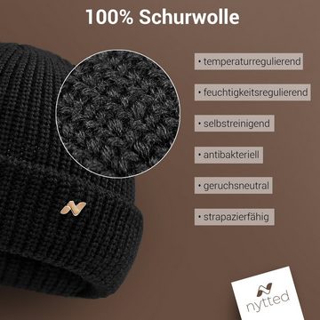 NYTTED® Strickmütze - 100 % Wolle - Made in Germany - Troyer Mütze für Herren & Damen