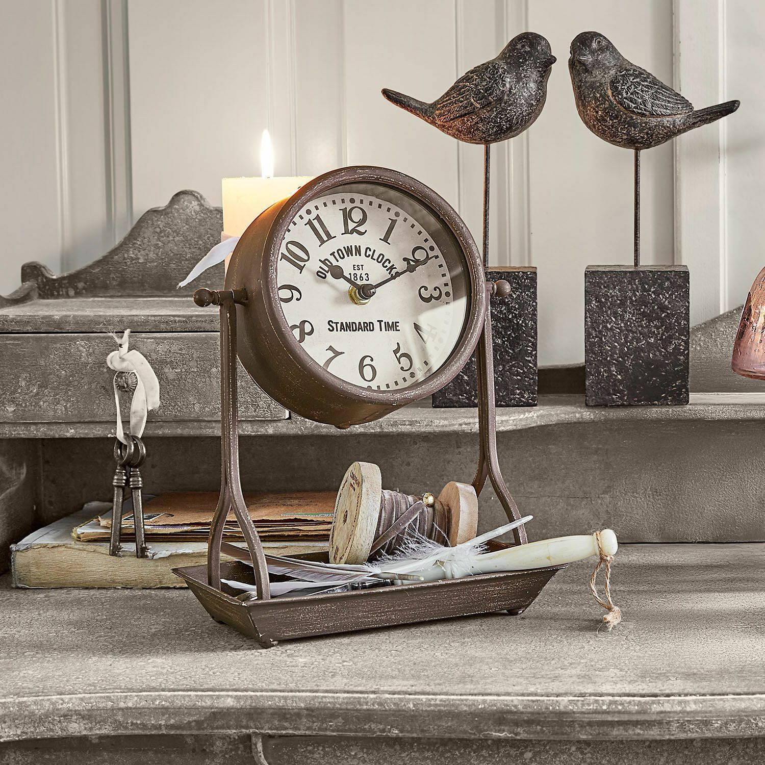 Mirabeau Wanduhr Uhr Vorexil antikbraun