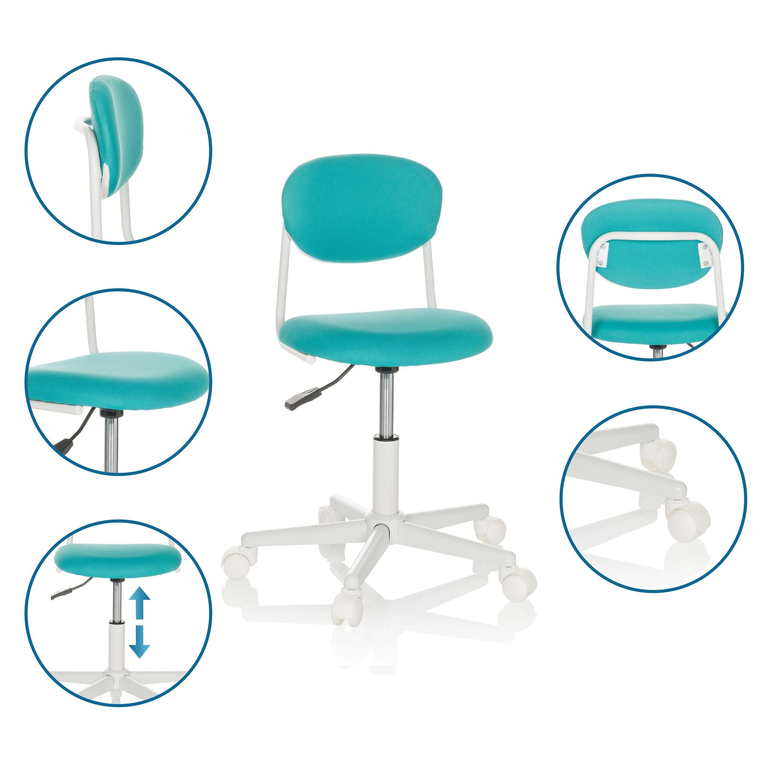 hjh OFFICE Drehstuhl Kinderdrehstuhl Kiddy Base I Stoff ohne Armlehnen (1 St), Kinder Bürostuhl mitwachsend, ergonomisch