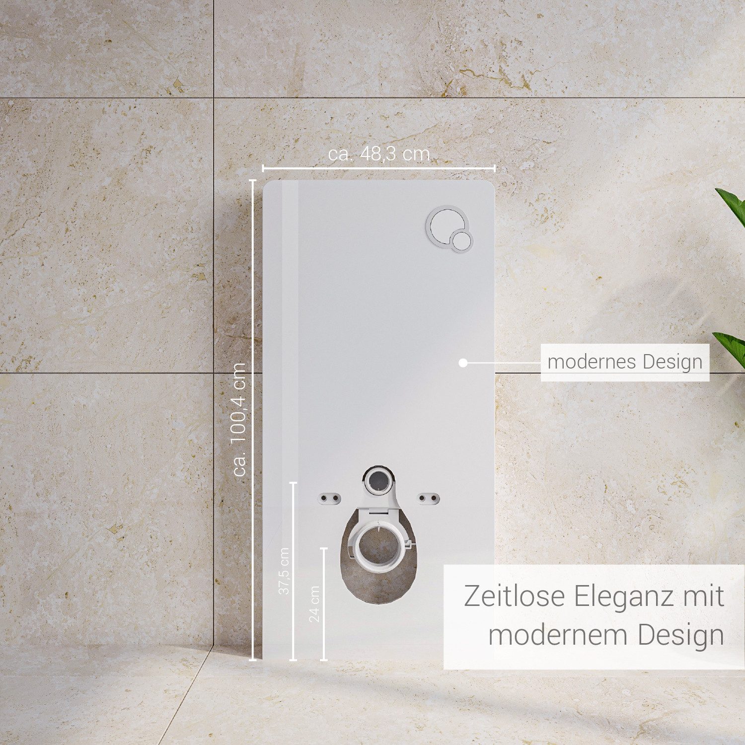 Bernstein Vorwandelement WC 805, Sanitärmodul / Aufputz Spülkasten für Wand WC Toilette / Weiß