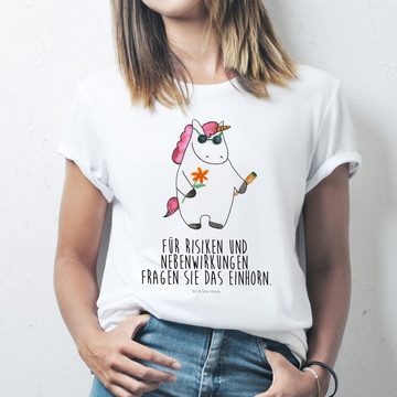 Mr. & Mrs. Panda T-Shirt Einhorn Woodstock - Weiß - Geschenk, Unicorn, Zigarette, Tshirt, witz (1-tlg)