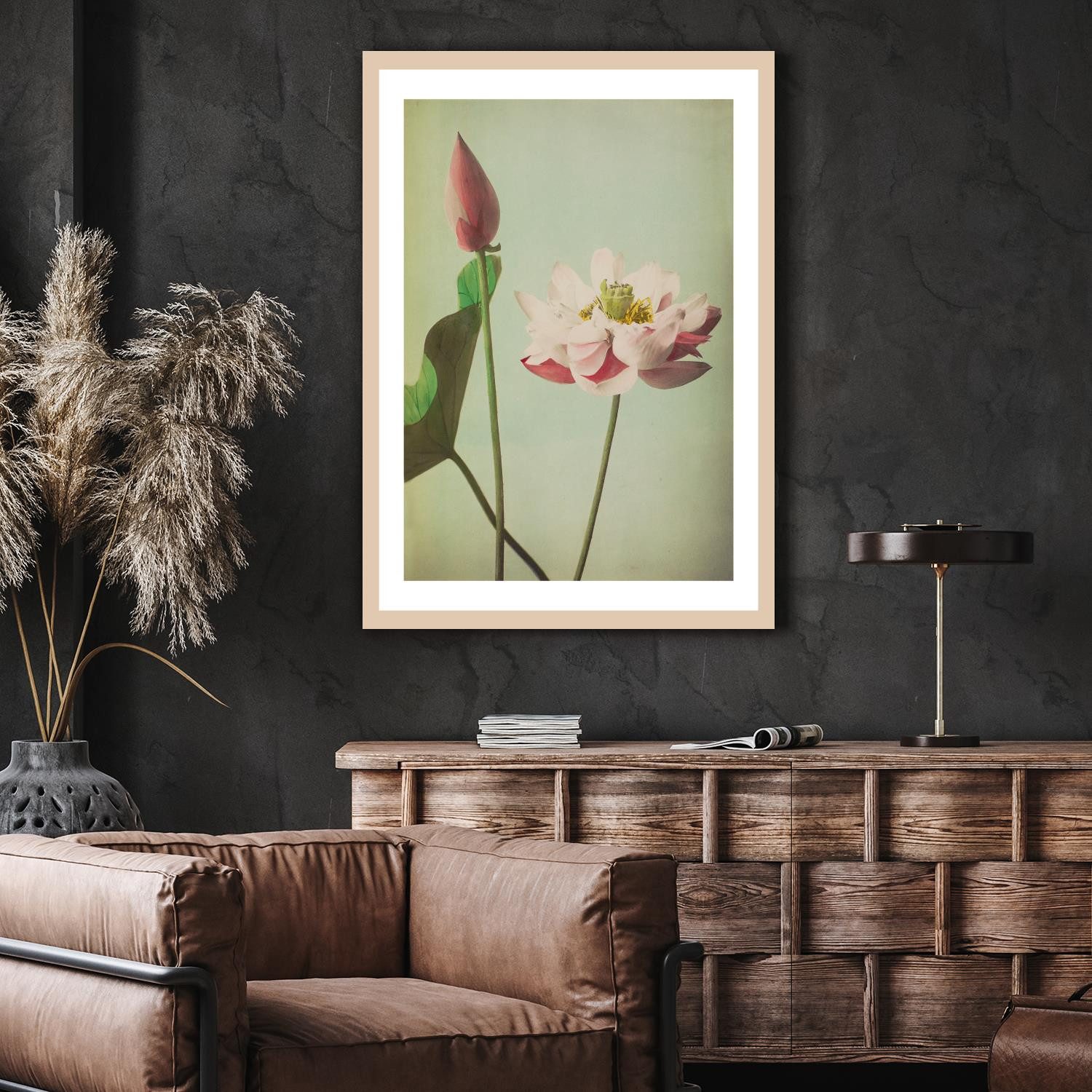 queence Bild mit Rahmen Gudrun, Blumenbilder, Kunst, Premium Rahmenbild