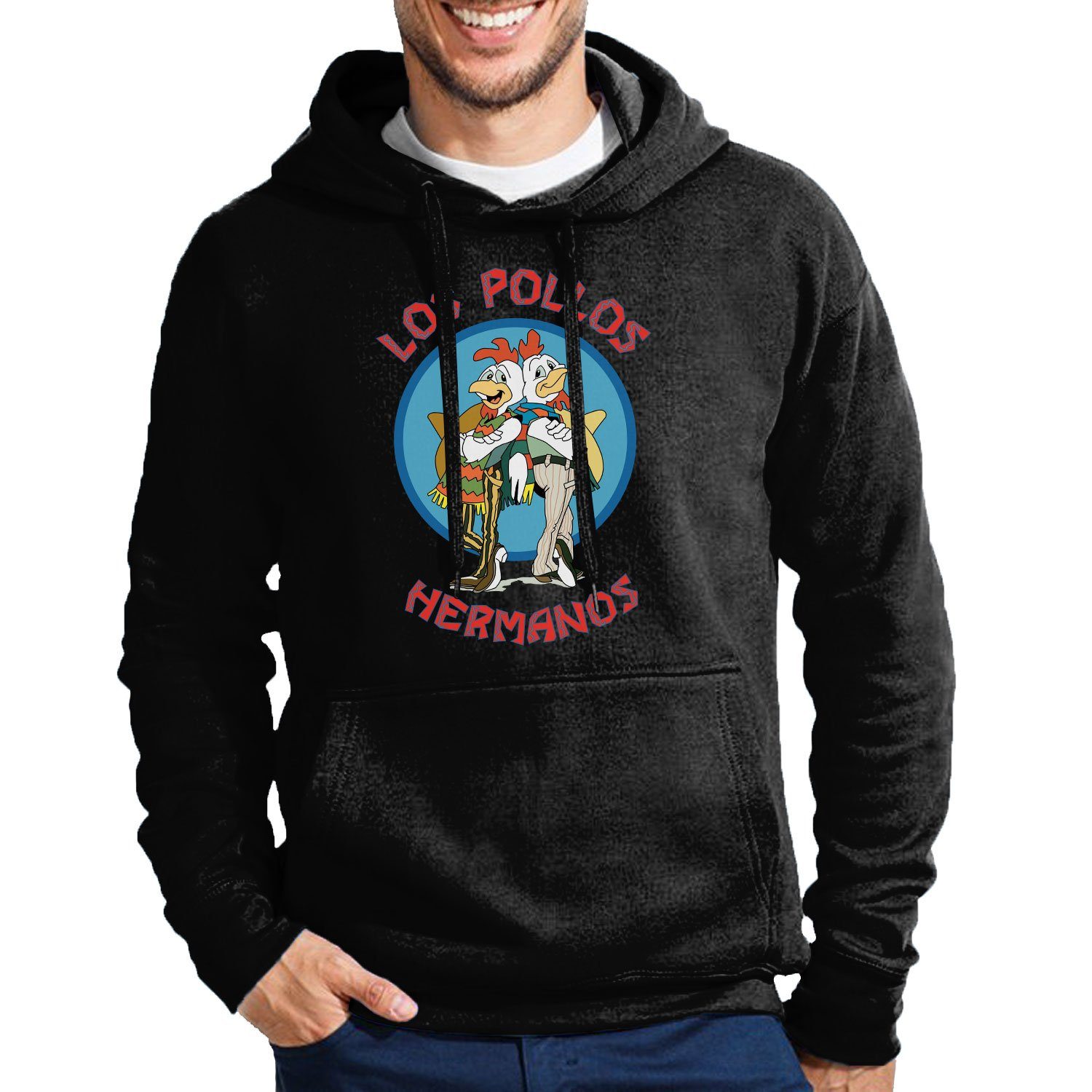 Blondie & Brownie Hoodie Herren Hermanos Hühner Los Pollos Mit Kapuze Schwarz | Sweatshirts