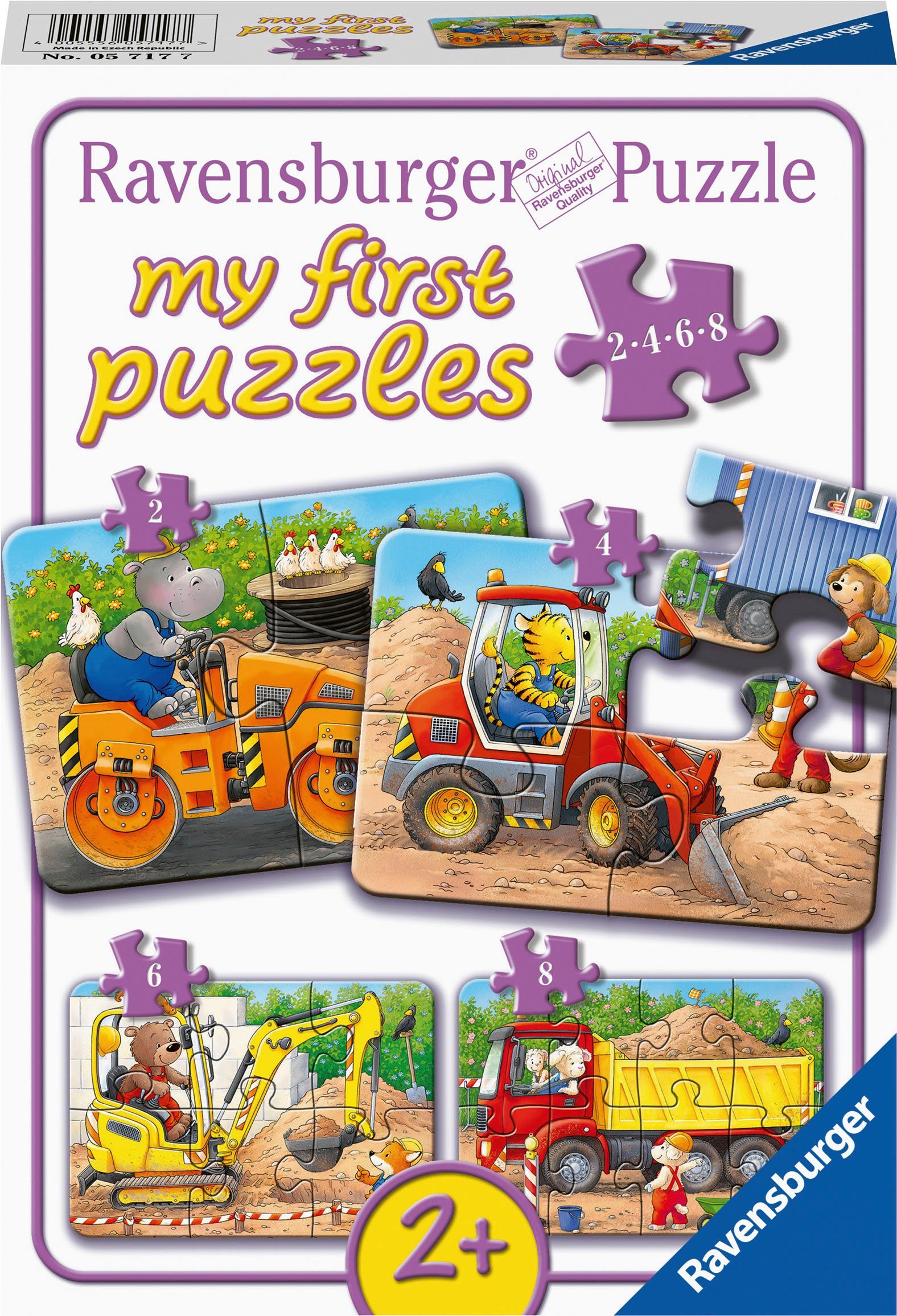 Puzzle Tiere auf der Baustelle