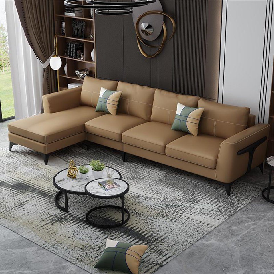 Esk L-form JVmoebel Wohnlandschaft Ledersofa Sofas Ecksofa Modern Ecksofa, Design Couch