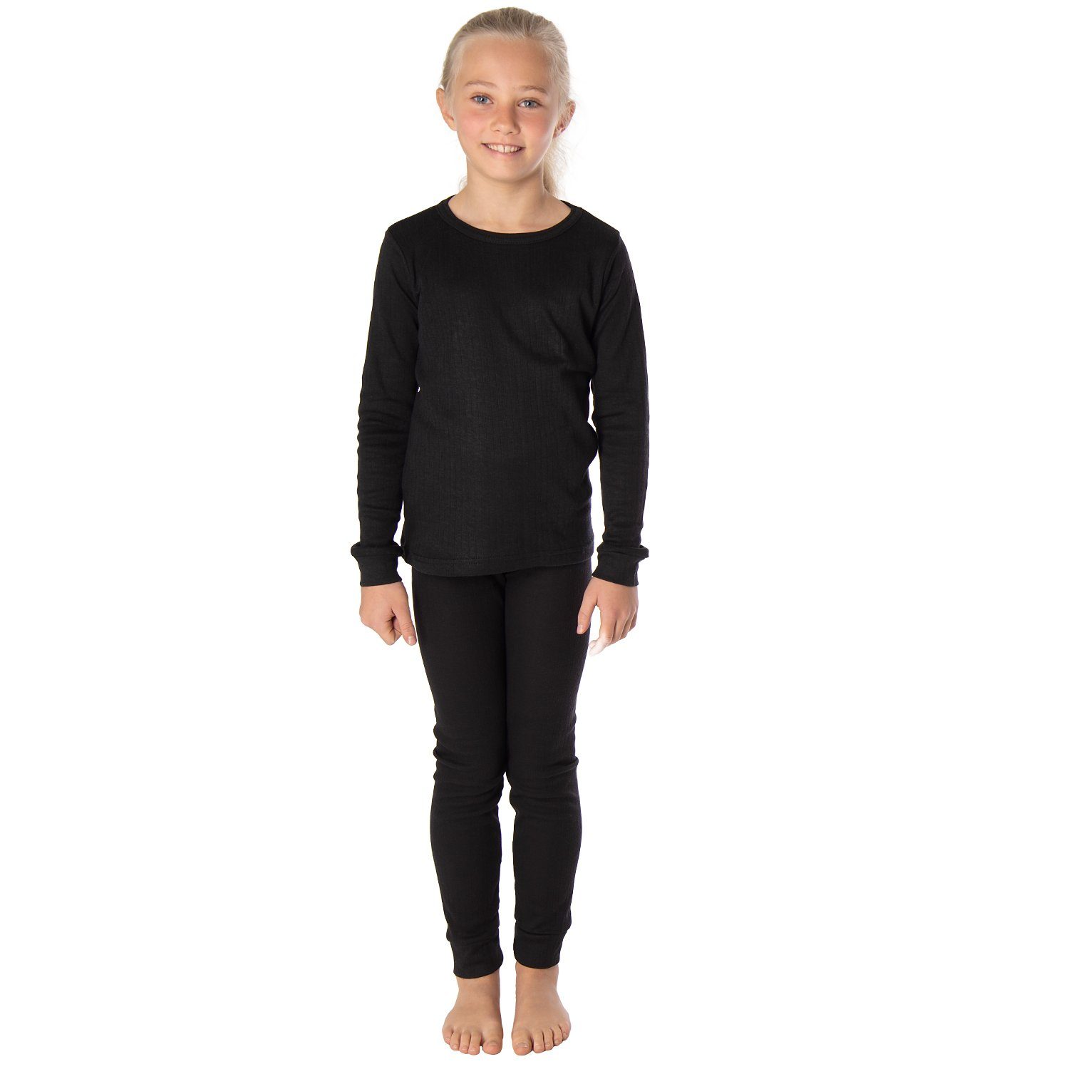 Black Snake Thermounterhemd cuddle (2-St) Kinder Thermounterwäsche Set Unterhemd + Unterhose Schwarz