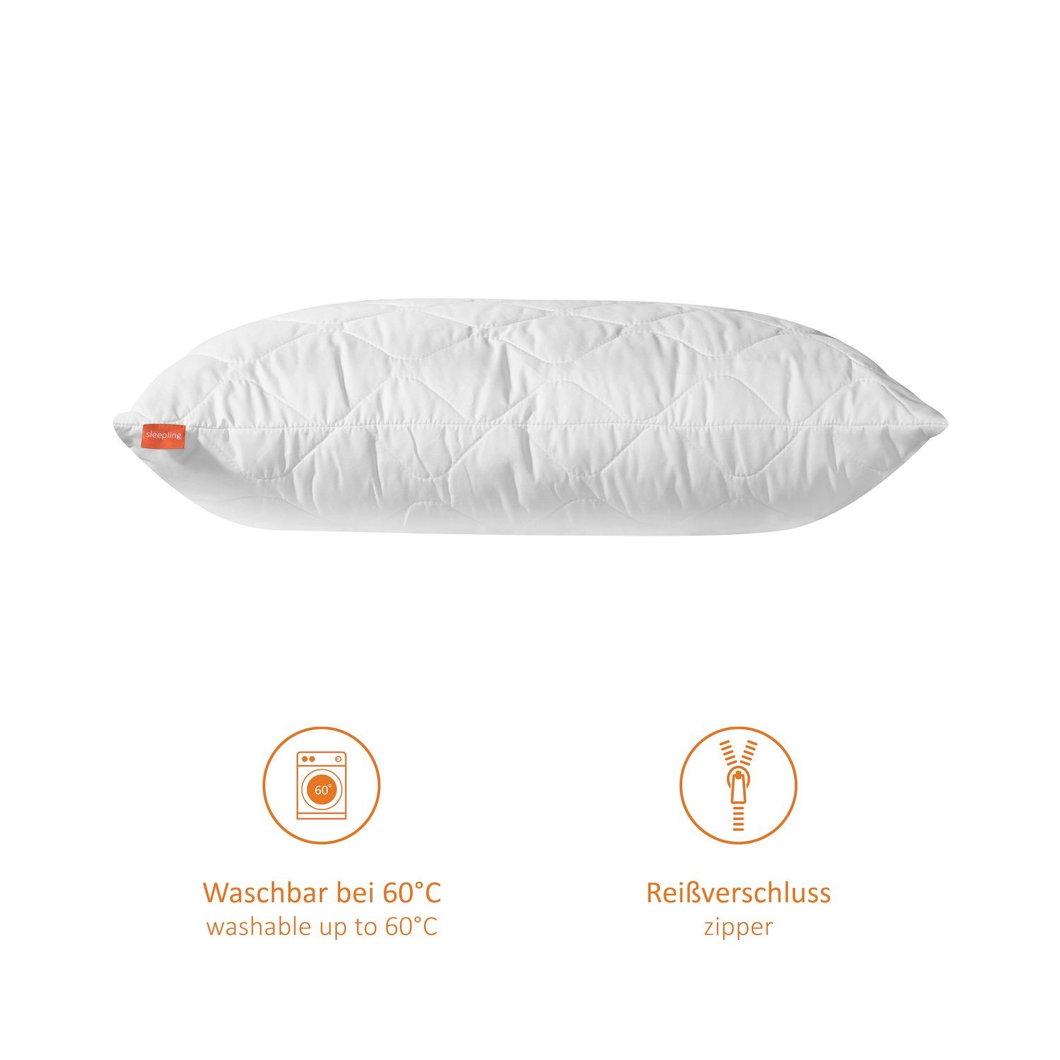 sleepling Microfaserkissen Basic 100 - Sets, Füllung: 100% Mikrofaser, Seitenschläfer, Rückenschläfer, Bauchschläfer, für Allergiker geeignet, waschbar und trocknergeeignet