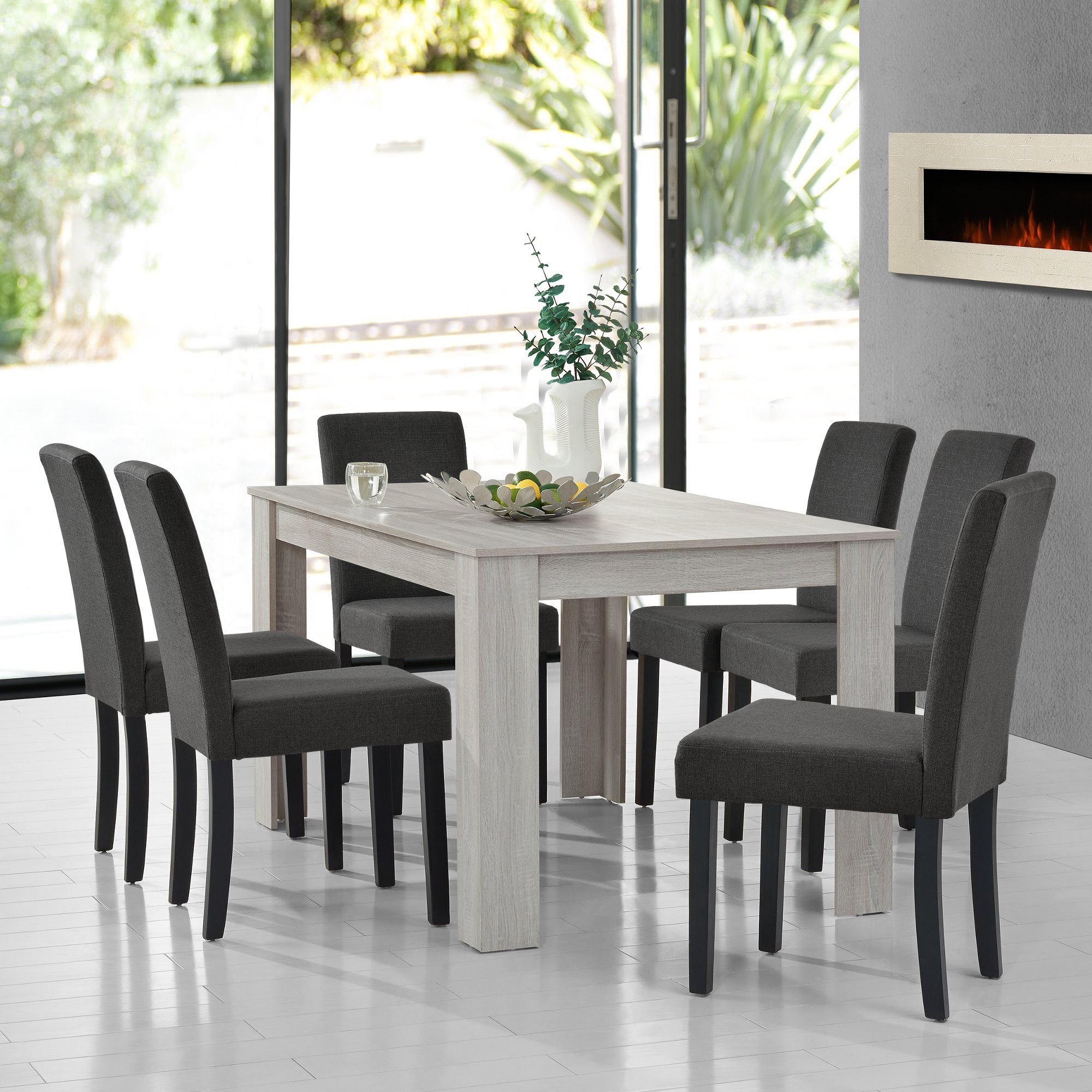en.casa Essgruppe, (Set, 7-tlg., Esstisch mit günstig online kaufen