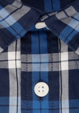 seidensticker Businesshemd Schwarze Rose Regular Kurzarm Button-Down-Kragen Karo