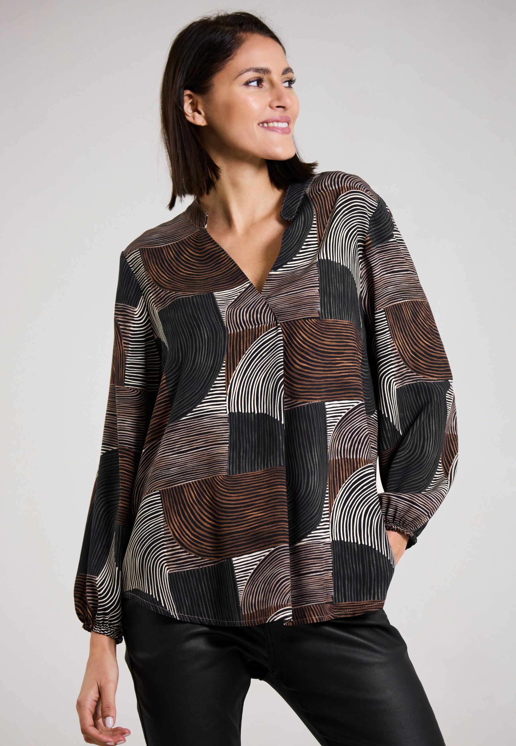 Andijamo-Fashion Schlupfbluse MOTION Grafischer Print in günstig online kaufen