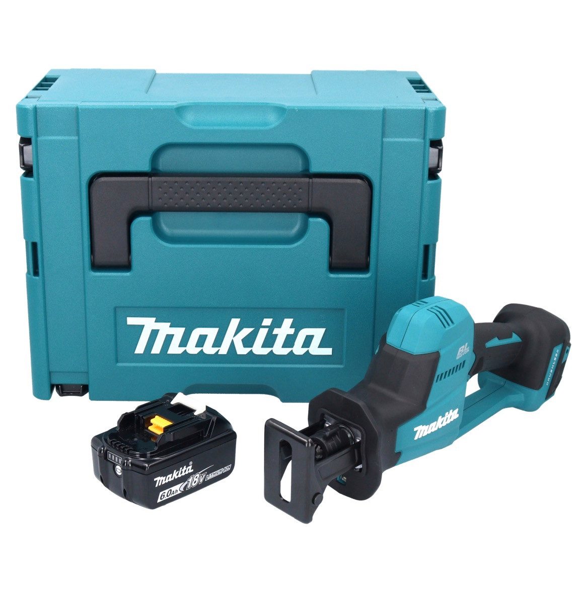 Thumbnail - Makita Reciprosäge DJR 189 G1J Akku Reciprosäge Säbelsäge 18 V Brushless + 1x Akku 6,0 A