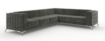 JVmoebel Ecksofa Graues Designer L-Form Sofa Moderne Stoff Couch Textil Möbel, Made in Europe