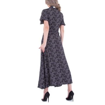 Ital-Design Sommerkleid Damen Freizeit Plisseekleid Sommerkleid in Schwarz