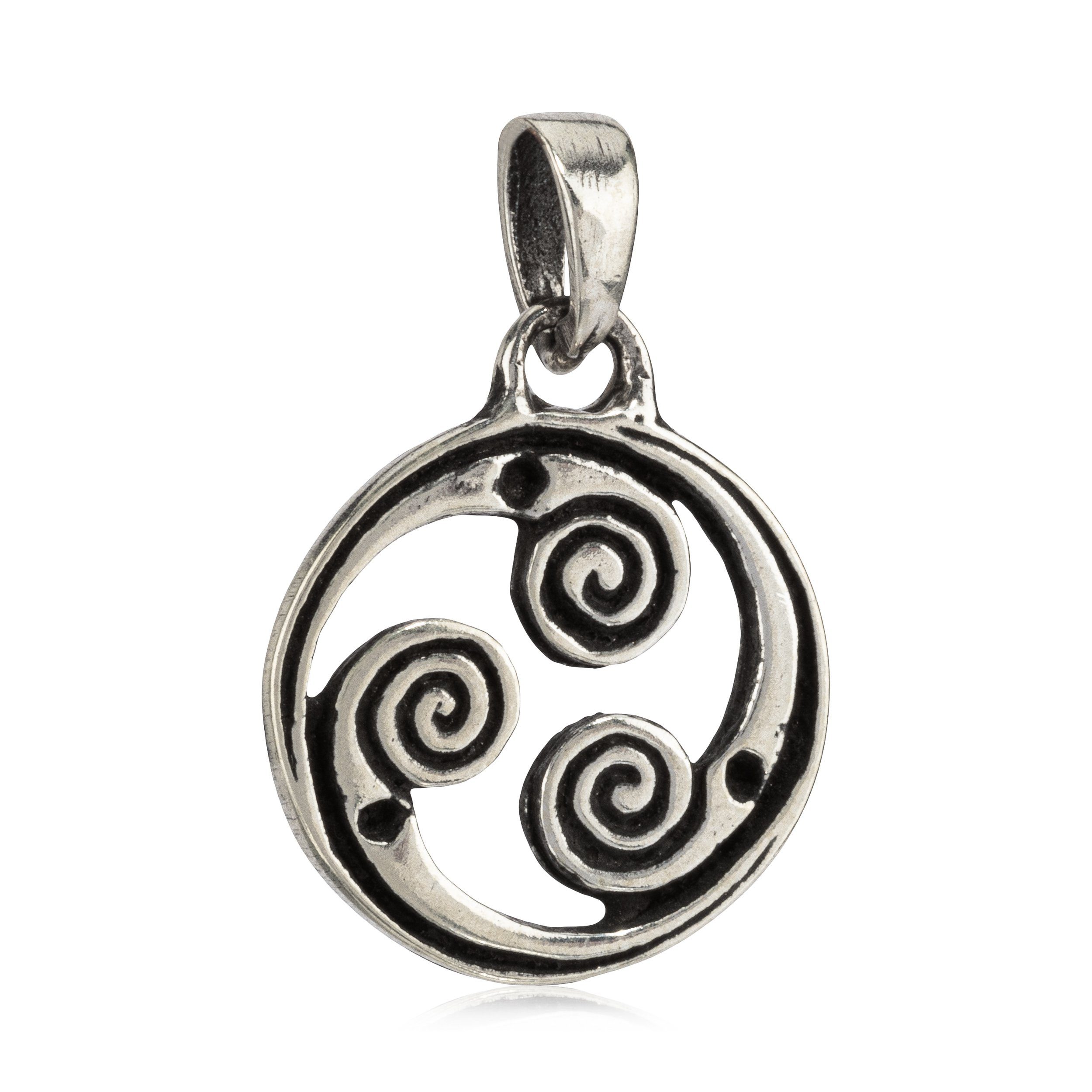 Spiralrad Silberschmuck Kettenanhänger 925 Silber Keltisches NKlaus Sterling Amulett 1,5cm Silber für Damen 925 Ket,