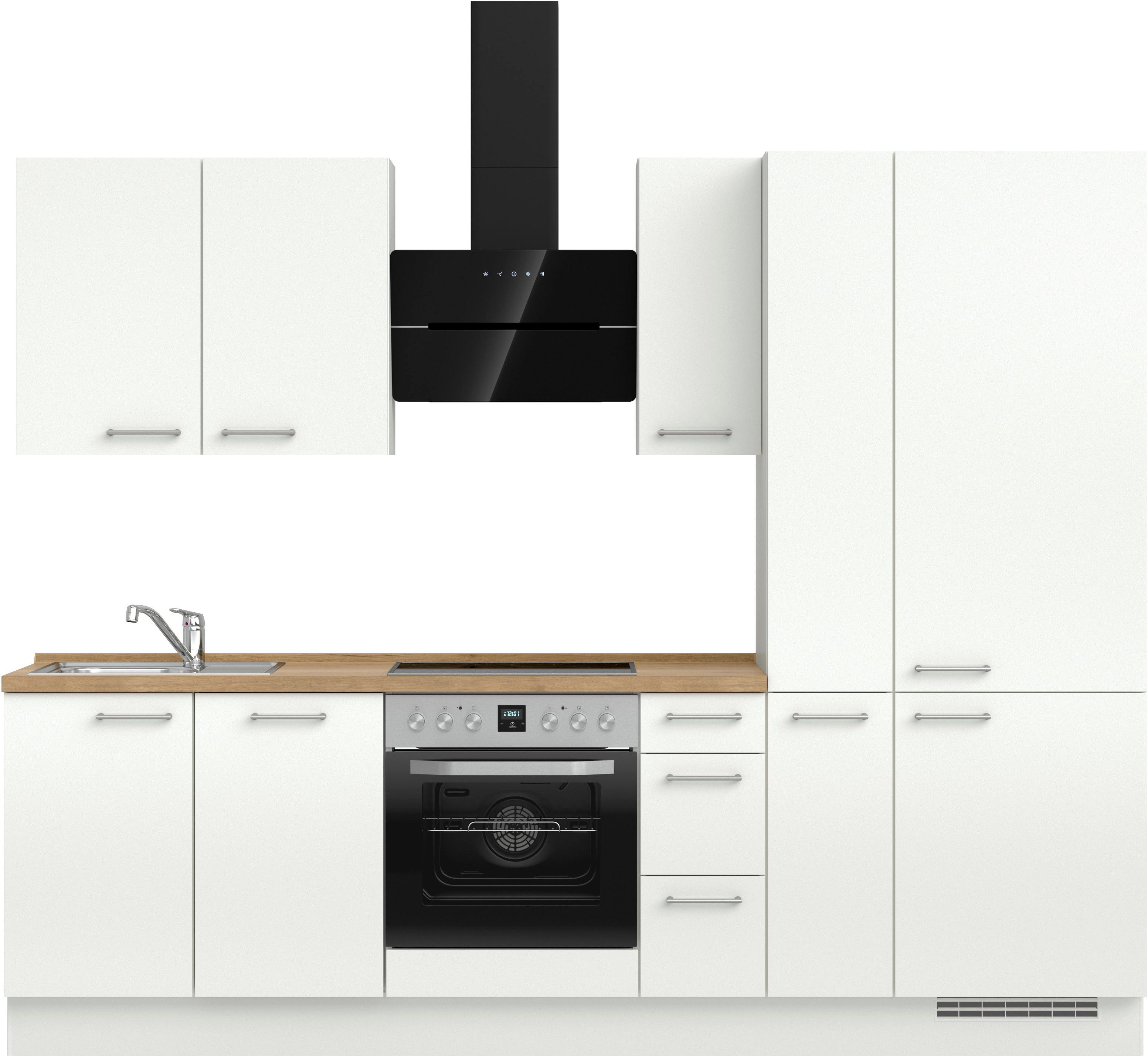 nobilia® Küchenzeile "Laser II", NEU: individuell anpassbar mit gratis Profi-Beratung, vormontiert, 270 cm breit, optional mit verschiedenen E‑Geräte-Sets