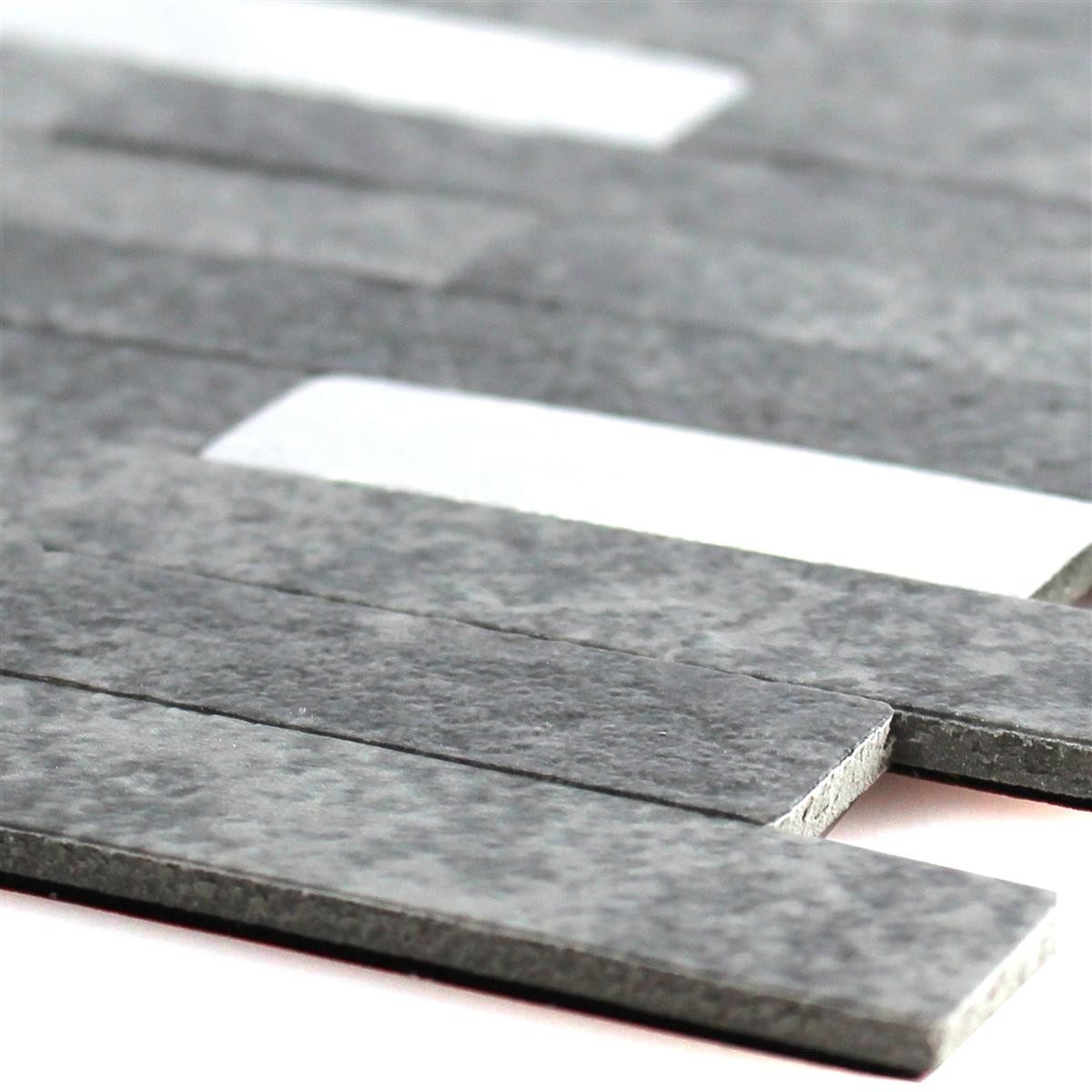 Mosafil Mosaikfliesen Vinyl Mosaikfliesen Maywald Selbstklebend, Aluminium 30.000x29.000, schwarz-grau-silber