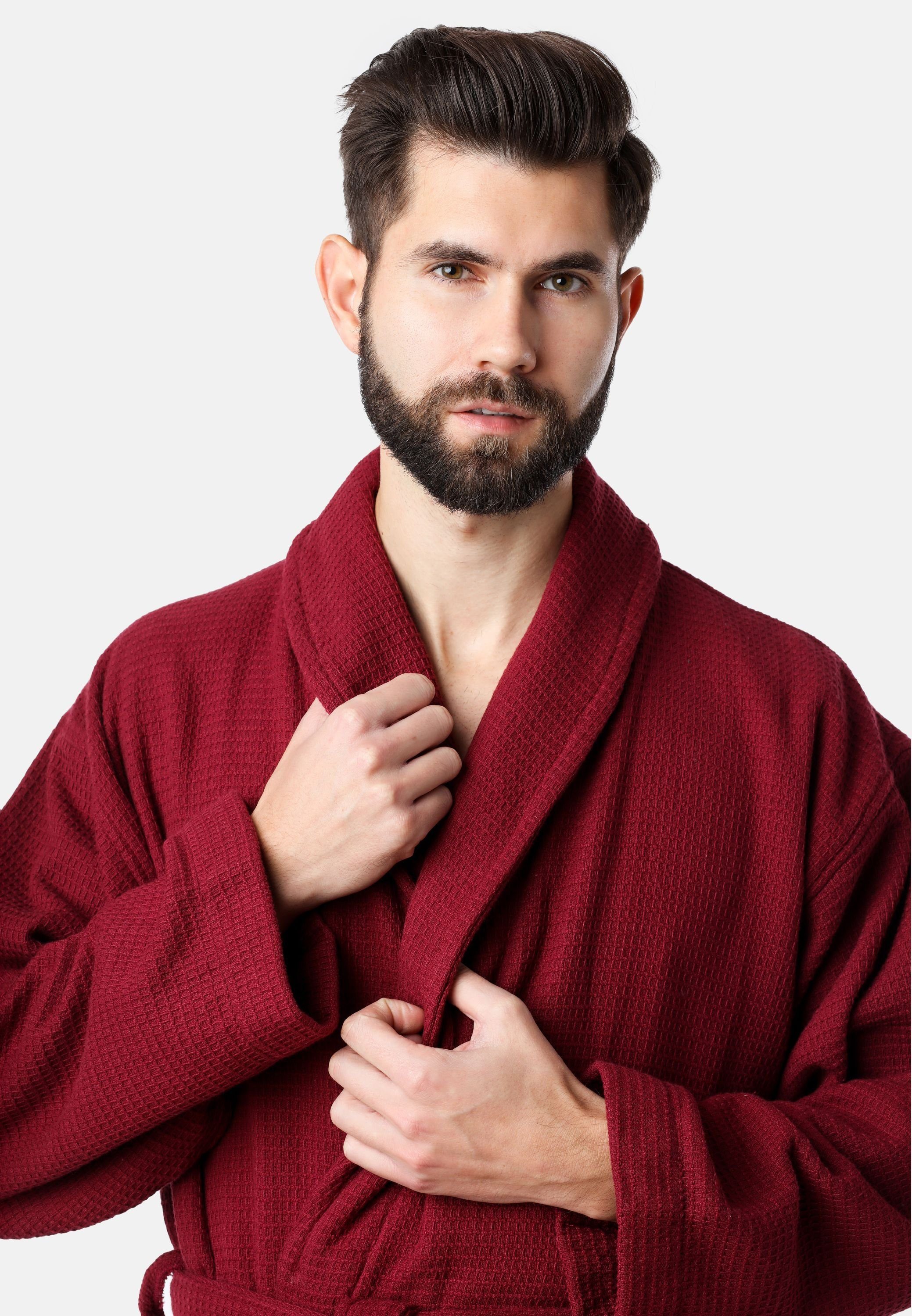 Ladeheid Bademantel Herren Bademantel - Waffelpiqué Frottee - 100% Baumwoll günstig online kaufen