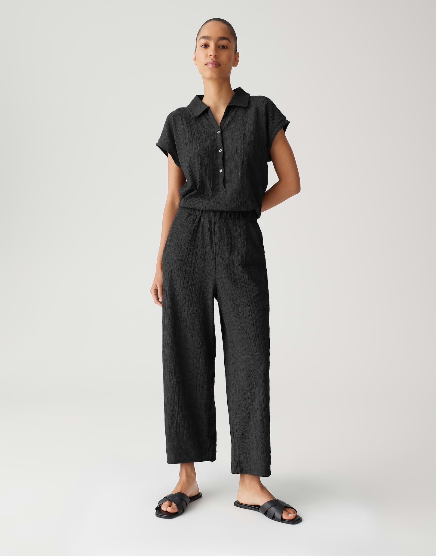 OPUS Jumpsuit MELTI POLO Relaxed in dynamischer Crash Optik Webware günstig online kaufen