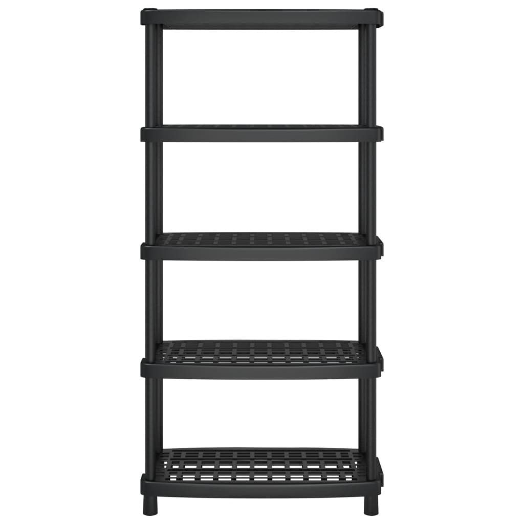 vidaXL Ablageregal Lagerregal 5 Böden Schwarz günstig online kaufen