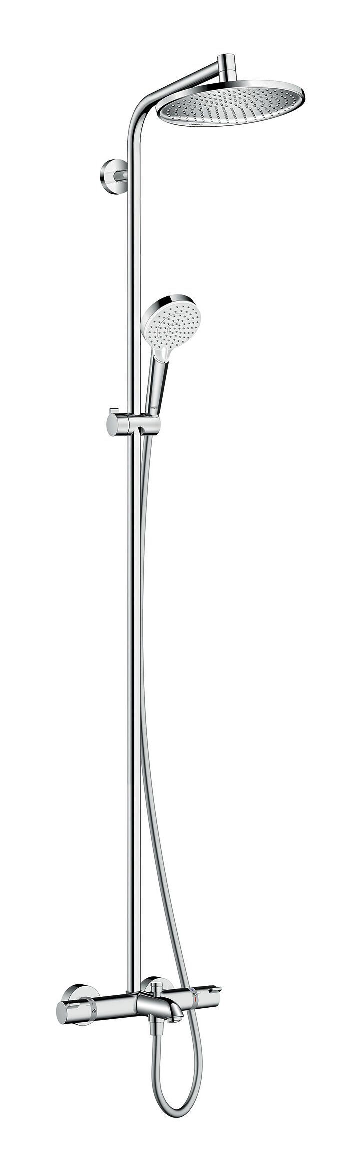 hansgrohe S Duschsystem Chrom Crometta Showerpipe, mit Höhe Wannenthermostat 1jet 154.7 240 - cm,