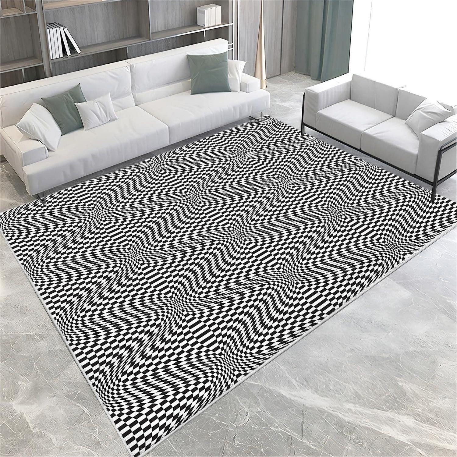 LuxusKollektion Teppich Teppich 3D Muster Schwarz-Weiss 160x230cm, rechteckig, Höhe: 10 mm