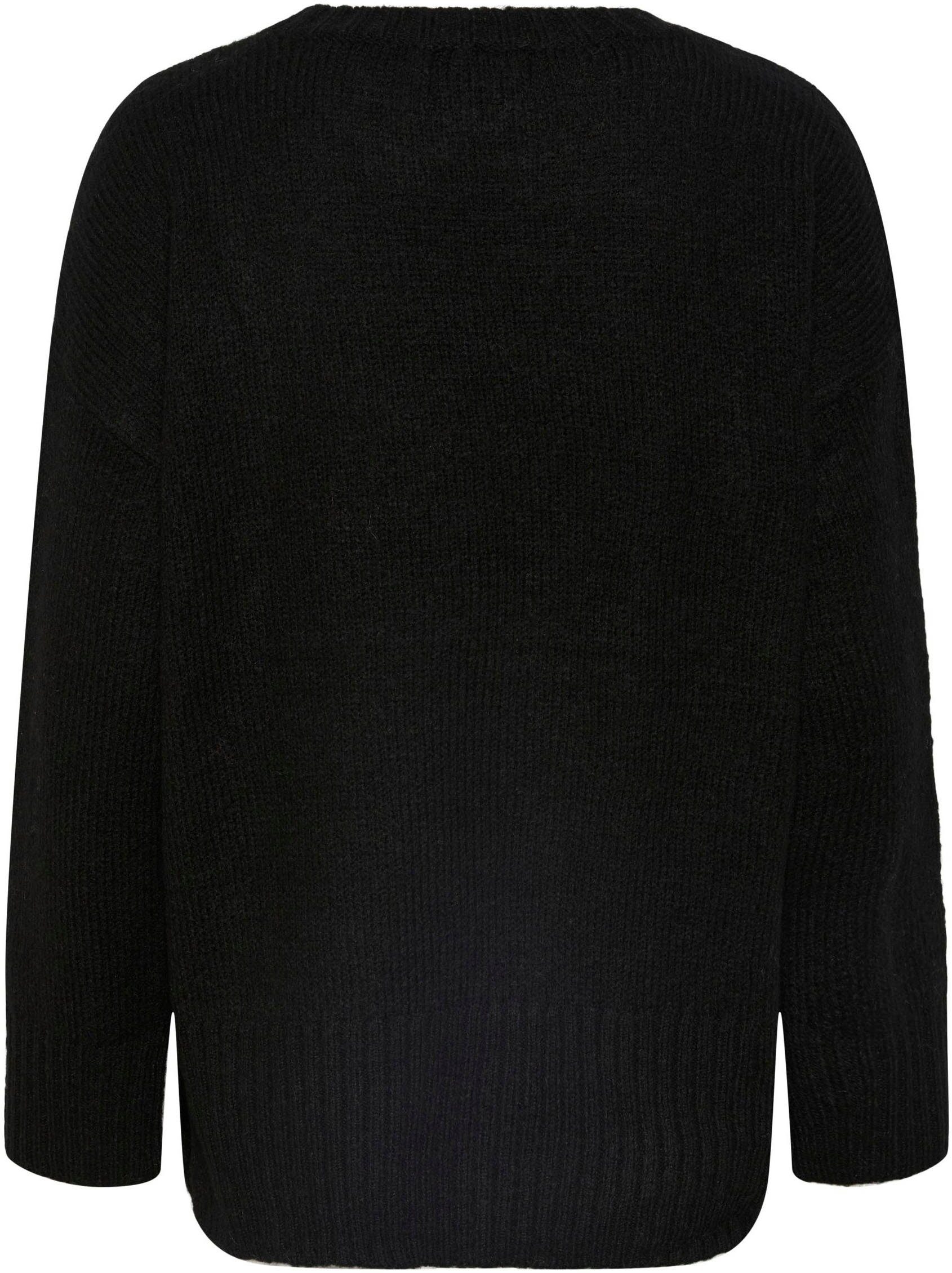 Black Strickpullover LS PCNANCY NOOS O-NECK pieces BC Oversized KNIT LOOSE